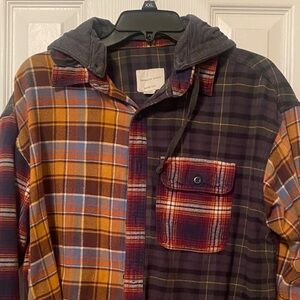 American Eagle Outfitters Multicolor Plaid Hoodie